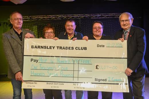 Main image for Club hands over donations to homeless veteran charity