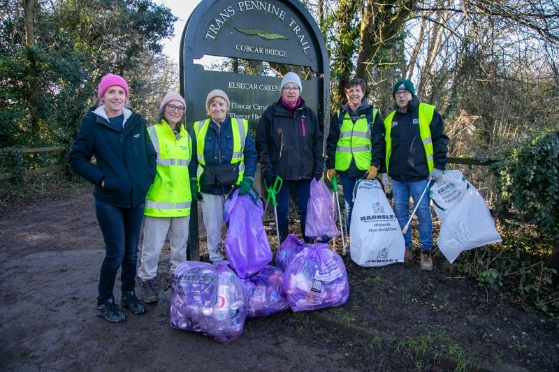 BIG CLEAN UP: An area around Elsecar was tidied this week by a group of volunteers.