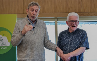 Michael Rosen with Bard of Barnsley Ian McMillan