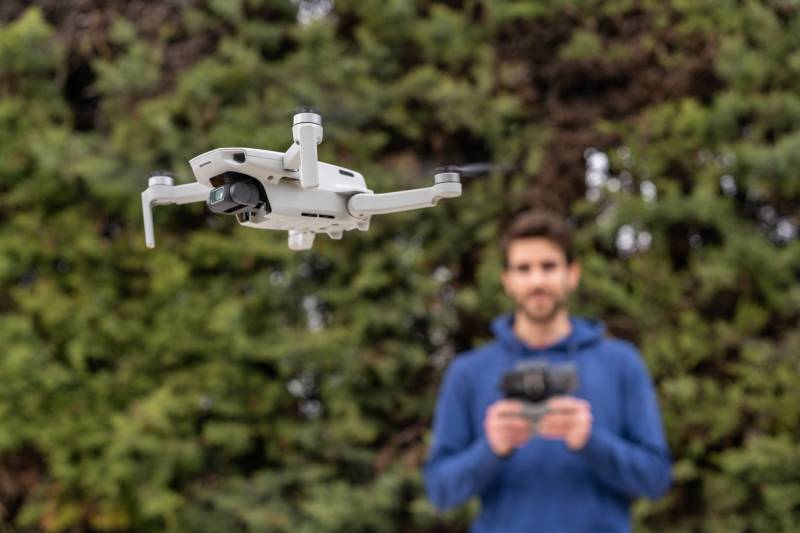 Drone flying Stock image