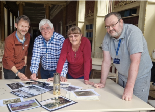 COAL STORY: The trust’s research volunteers, choosing some of the exhibits for Wentworth’s Coal Story. L-R: Andy Wallis, Ian Smith, Deborah Smith, Andy Smith.