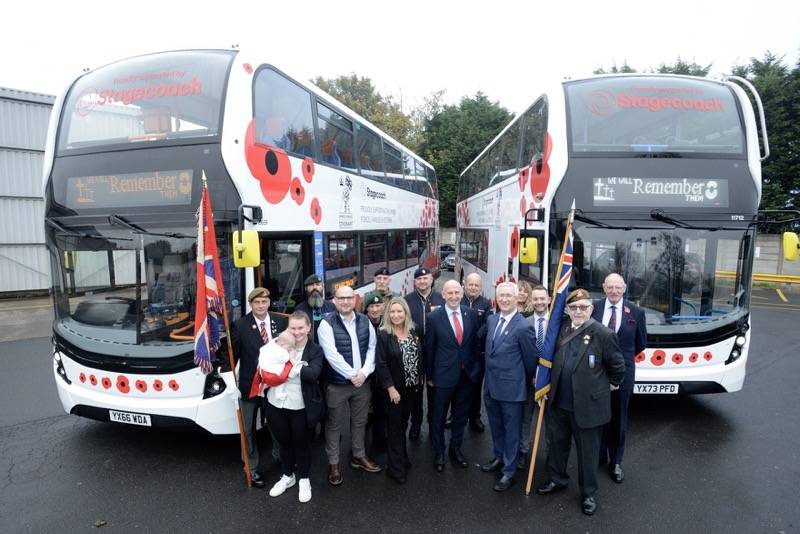 Main image for MP chats with veterans at unveiling of Poppy Buses