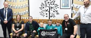 Pictured are Gavin Batty, Lucy Blackshaw, Hoyland Common Primary students, Phil Gregg, and Aiden Tallant.