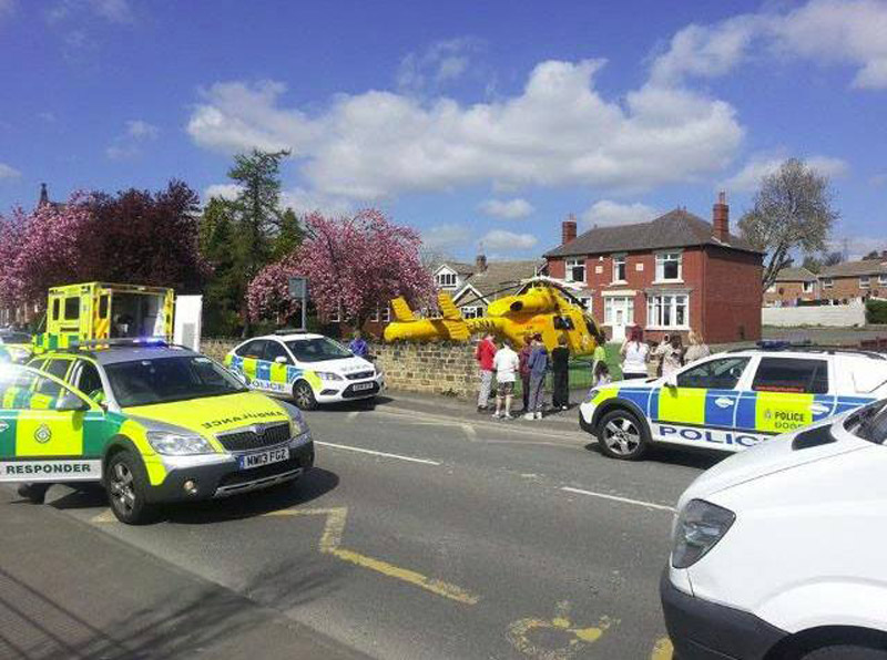 Main image for Air Ambulance Lands In Darfield Garden