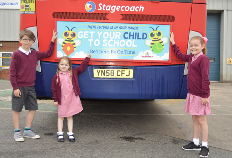 Main image for New bus advert promotes school punctuality 