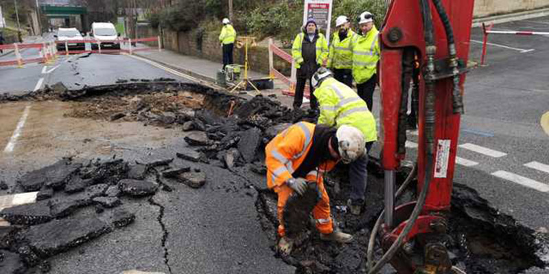 Main image for Old Mill Lane closed due to burst water pipe